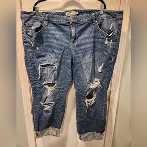 Torrid distressed crop jeans